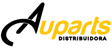 Logo Auparts distribuidora em cor preto e amarelo
